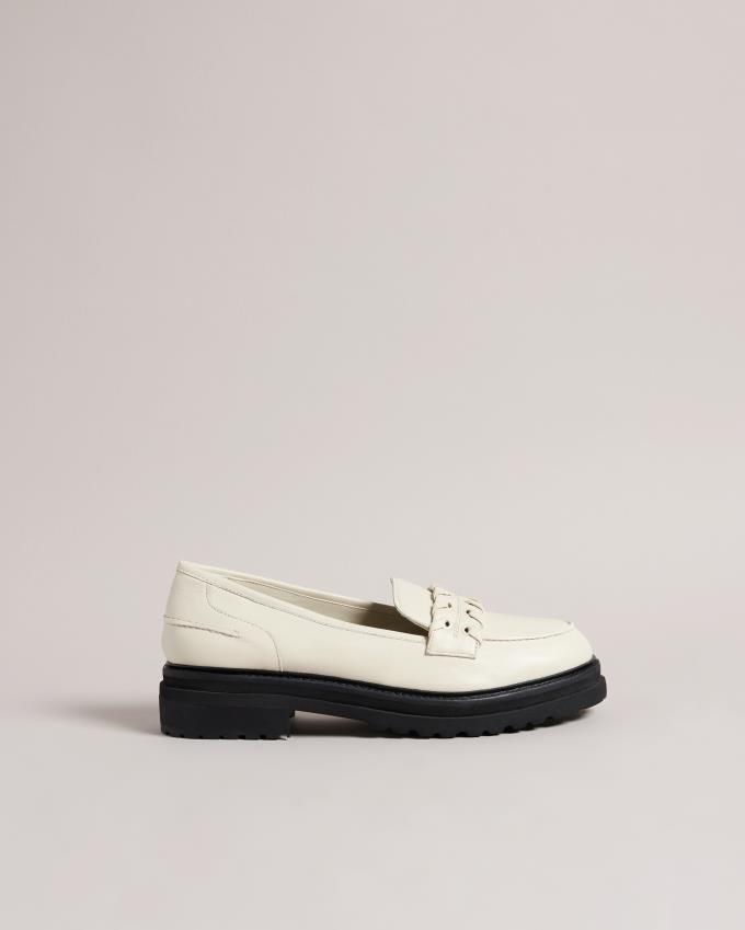 Mocassin Ted Baker Whipstitch Detail Beige Femme | JPN-70100372